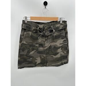 Blue Spice Womens Y2K Camo Skirt Sz 7 Grunge Gorpcore Retro Festival Belted
